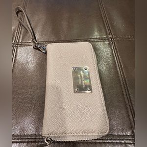 Michael Kors Saffiano leather grey wallet